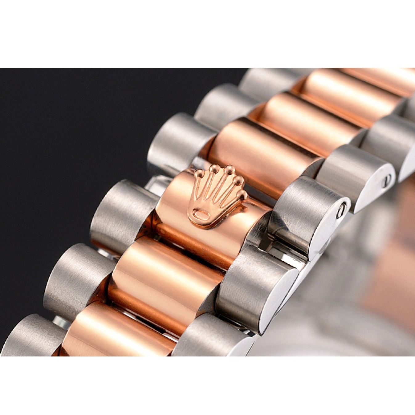 AAA replica watch Tone And Stainless Dial Rolex Bracelet Bezel Rose Case Swiss Two Datejust Steel Gold 0708